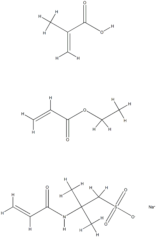 2-Propenoic acid, 2-methyl-, polymer with ethyl 2-propenoate and 2-methyl-2-[(1-oxo-2-propenyl) amino]-1-propanesulfonic acid monosodium salt 结构式