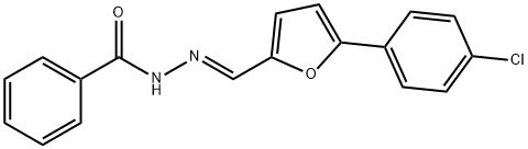 (E)-N-((5-(4-chlorophenyl)furan-2-yl)methylene)benzohydrazide 结构式