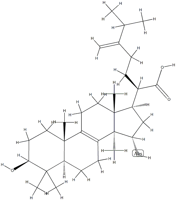 3β,15α-Dihydroxy-24-methylene-5α-lanosta-8-ene-21-oic acid 结构式