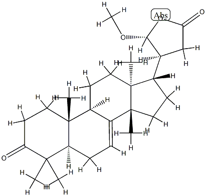 3-OXO-21Α-METHOXY-24,25,26,27-TETRANORTIRUCALL-7-ENE-23(21)-LACTONE 结构式