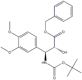 tert-butyl (1S,2R)-2-((benzyloxy)carbonyl)-2-hydroxy-1-(3,4-dimethoxyphenyl)ethylcarbamate 结构式