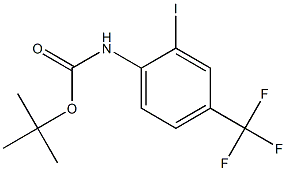 (2-碘-4-(三氟甲基)苯基)氨基甲酸叔丁酯 结构式