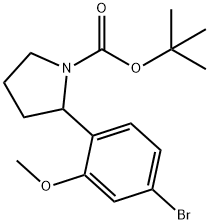 tert-butyl 2-(4-bromo-2-methoxyphenyl)pyrrolidine-1-carboxylate 结构式