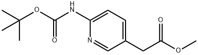 (6-tert-Butoxycarbonylamino-pyridin-3-yl)-acetic acid methyl ester 结构式