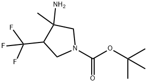 3-Amino-3-methyl-4-trifluoromethyl-pyrrolidine-1-carboxylic acid tert-butyl ester 结构式
