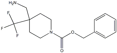 4-Aminomethyl-4-trifluoromethyl-piperidine-1-carboxylic acid benzyl ester 结构式