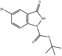 tert-butyl 5-bromo-3-oxo-2,3-dihydro-1H-indazole-1-carboxylate 结构式