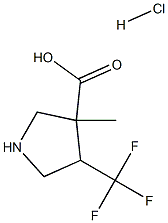 3-Methyl-4-trifluoromethyl-pyrrolidine-3-carboxylic acid hydrochloride 结构式