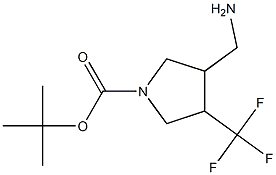 3-Aminomethyl-4-trifluoromethyl-pyrrolidine-1-carboxylic acid tert-butyl ester 结构式