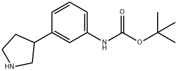 tert-butyl 3-(pyrrolidin-3-yl)phenylcarbamate 结构式