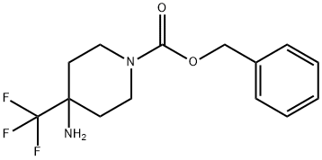4-Amino-4-trifluoromethyl-piperidine-1-carboxylic acid benzyl ester 结构式