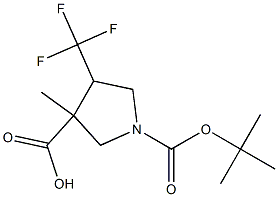 3-Methyl-4-trifluoromethyl-pyrrolidine-1,3-dicarboxylic acid 1-tert-butyl ester 结构式