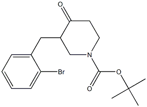 tert-butyl 3-(2-bromobenzyl)-4-oxopiperidine-1-carboxylate 结构式