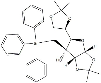 3-C-((triphenylstannyl)methyl)-1,2-5,6-di-O-isopropylidene-D-allofuranose 结构式