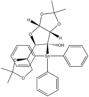 3-C-(triphenylstannyl)-1,2-5,6-di-O-isopropylidene-D-allofuranose 结构式