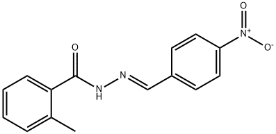 (E)-2-methyl-N-(4-nitrobenzylidene)benzohydrazide 结构式