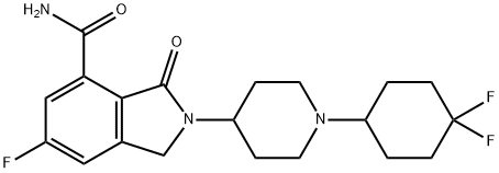 2-[1-(4,4-二氟环己基)-4-哌啶基]-6-氟-2,3-二氢-3-氧代-1H-异吲哚-4-甲酰胺 结构式