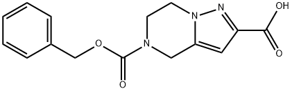 5-(benzyloxycarbonyl)-4,5,6,7-tetrahydropyrazolo[1,5-a]pyrazine-2-carboxylic acid 结构式