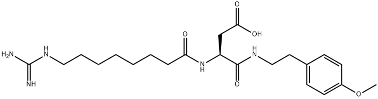 8-guanidinooctanoyl-Asp-2-(4-methoxyphenyl)ethylamide 结构式