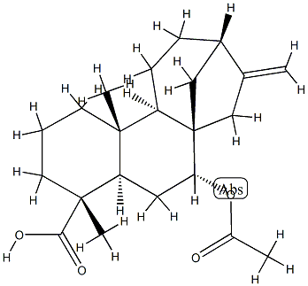 (4BETA,7BETA)-7-(乙酰氧基)-贝壳杉-16-烯-18-酸 结构式