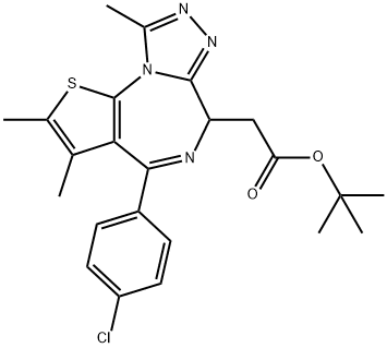 2-(4-(4-氯苯基)-2,3,9-三甲基-6H-噻吩并[3,2-F] [1,2,4]三唑并[4,3-A][1,4]二氮杂-6-基)乙酸叔丁酯 结构式