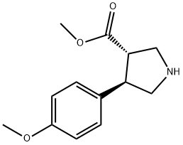 3-Pyrrolidinecarboxylic acid, 4-(4-methoxyphenyl)-, methyl ester, (3S,4R)- 结构式