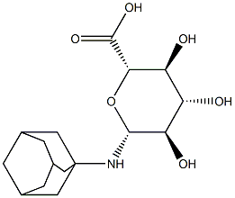 1-Deoxy-1-[(tricyclo[3.3.1.13,7]decan-1-yl)amino]-β-D-glucopyranuronic acid 结构式