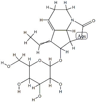 1H-2-Oxa-7a-azacyclopent[cd]inden-1-one,  4-ethylidene-3-(-bta--D-glucopyranosyloxy)-2a,3,4,6,7,7b-hexahydro-,  [2aS-(2a-alpha-,3-alpha-,4Z,7b- 结构式