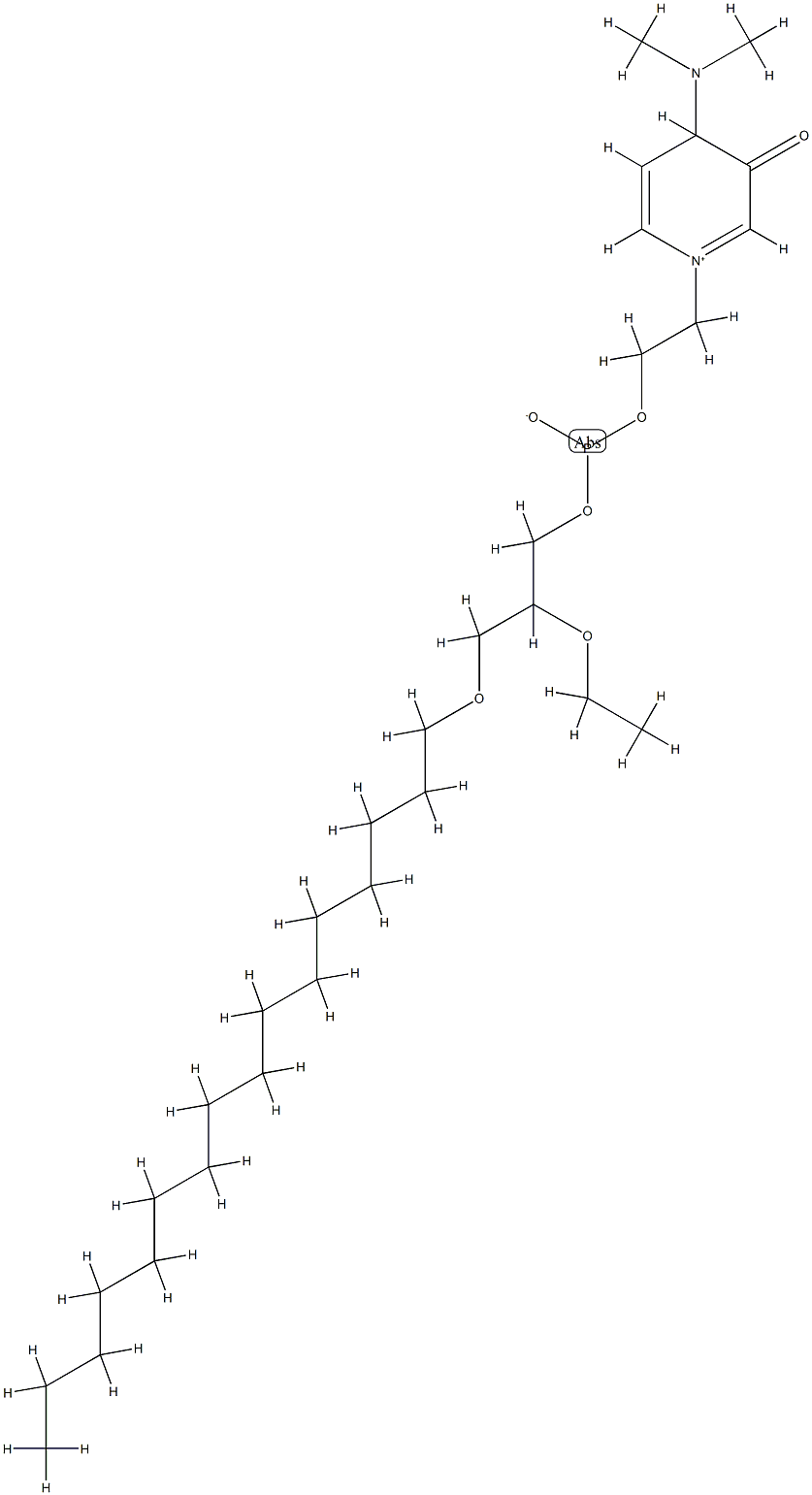 1-O-hexadecyl-2-O-ethyl-rac-glycero-3-phosphoric acid 4-(N,N-dimethylamino)-pyridinium ethylester 结构式