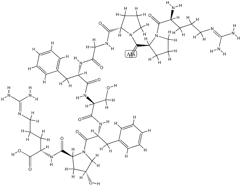 L-Arg-L-Pro-L-Pro-Gly-L-Phe-L-Ser-D-Phe-L-t4Hyp-L-Arg-OH 结构式