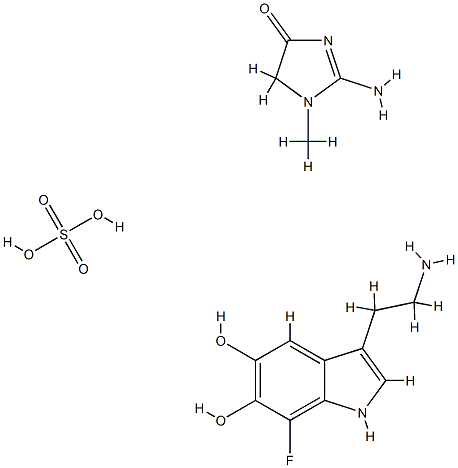 5,6-dihydroxy-7-fluorotryptamine creatinine 结构式