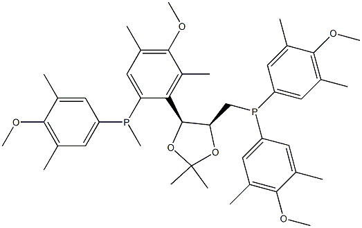 ((4S,5S)-2,2-二甲基-1,3-二氧杂环己烷-4,5-二基)双(亚甲基)双(双(4-甲氧基-3,5-二甲基苯基)膦) 结构式