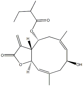 2ALPHA-羟基-8BETA-(2-甲基丁氧基)木香烃内酯 结构式