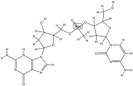 deoxycytidyl-3'-methylphosphonate-5'-deoxyguanidine 结构式