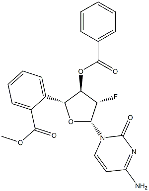 4-氨基-1-(3,5-二-O-苯甲酰基-2-脱氧-2-氟-BETA-D-阿拉伯呋喃糖基)-2(1H)-嘧啶酮 结构式