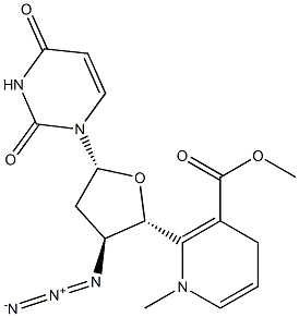 3'-azido-2',3'-dideoxy-5'-O-((1,4-dihydro-1-methyl-3-pyridyl)carbonyl)uridine 结构式
