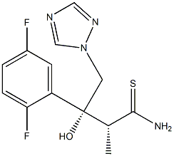 (2S, 3S)-3-(2, 5-二氟苯基)-3-羟基-2-甲基-4-[1H-(1, 2, 4)-三氮唑-1-基]硫代丁酰胺, 一水合硫酸氢盐 结构式