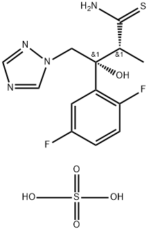 (2R,3R)-3-(2,5-二氟苯基)-3-羟基-2-甲基-4-(1H-1,2,4-三唑-1-基)硫代丁酰胺硫酸盐 结构式