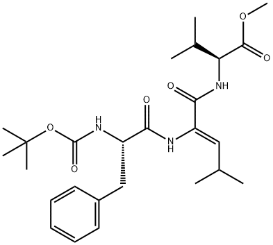 N-butyloxycarbonyl-phenylalanyl-dehydroleucyl-valine methyl ester 结构式