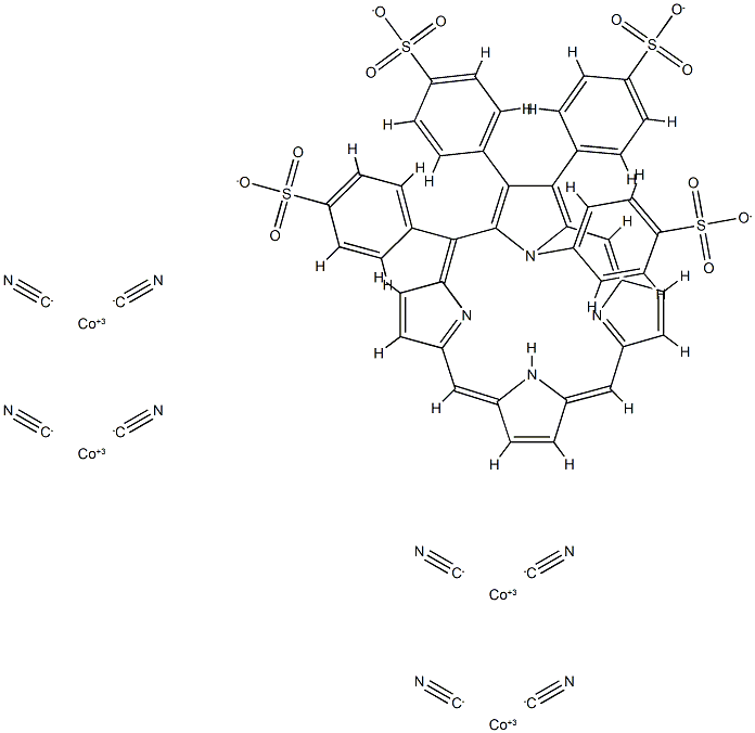 dicyano-cobalt(III)-tetrakis(4-sulfonatophenyl)porphyrin 结构式