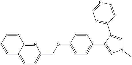 2-[[4-[1-(甲基-11C)-4-(4-吡啶基)-1H-吡唑-3-基]苯氧基]甲基]喹啉 结构式