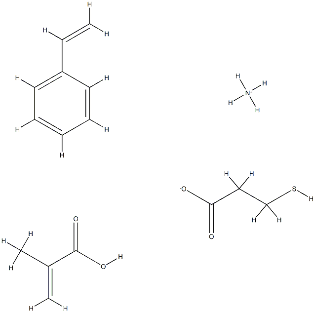 2-Propenoic acid, 2-methyl-, telomer with ethenylbenzene and 3-mercaptopropanoic acid, ammonium salt 结构式