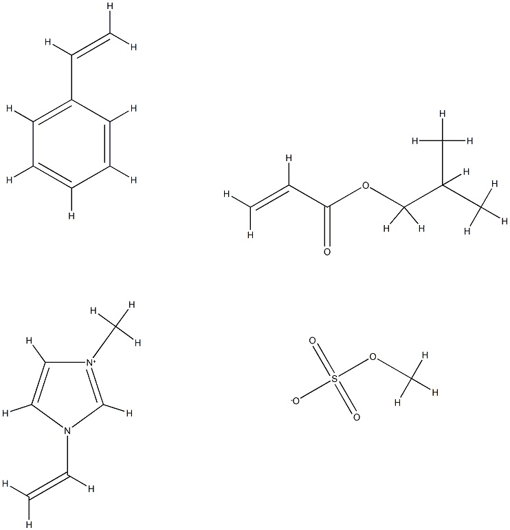 1H-Imidazolium, 1-ethenyl-3-methyl-, methyl sulfate, polymer with ethenylbenzene and 2-methylpropyl 2-propenoate 结构式