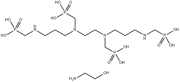 Phosphonic acid, [6,9-bis(phosphonomethyl) -2,6,9,13-tetraazatetradecane-1,14-diyl]bis-, compd. with 2-aminoethanol 结构式