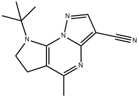 8-tert-butyl-6,7-dihydropyrrolo(3,2-e)-5-methylpyrazolo(1,5-a)pyrimidine-3-carbonitrile 结构式