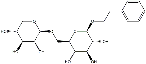 phenethyl alcohol xylopyranosyl-(1-6)-glucopyranoside 结构式