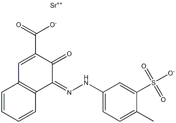 2-Naphthalenecarboxylic acid, 3-hydroxy-4-[(4-methyl-3- sulfo2-Naphthalenecarboxylic acid, 3-hydroxy-4-[(4-methyl-3-sulfophenyl)azo]-, strontium salt (1:1) phenyl)azo]-, strontium salt (1:1) 结构式
