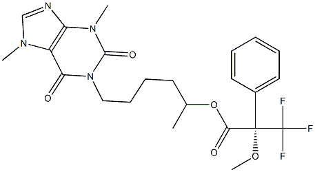 pentoxifylline-alpha-methoxy-alpha-(trifluoromethyl)phenylacetate ester 结构式