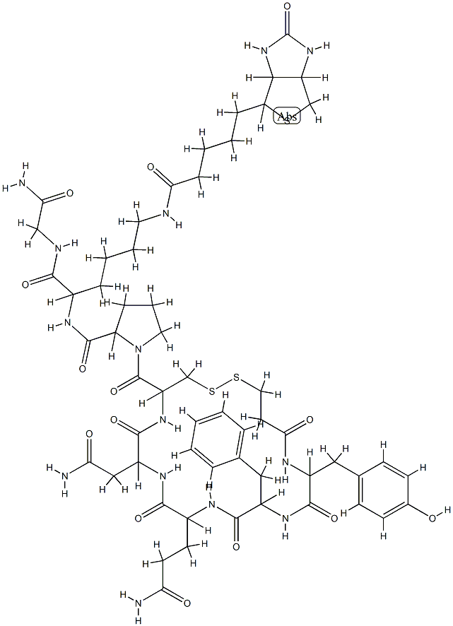 vasopressin, ((2-mercapto)propionic acid)(1)-(Lys-N(6)-biotin)(8)- 结构式