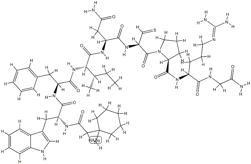 Oxytocin, beta-mercapto-beta,beta-cyclopentamethylenepropionic acid-tr yptophyl(2)-phenylalanyl(3)-isoleucyl(4)-arginine(8)- 结构式